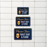 Classic Framed Plus Please Clean Toilet Seat & Floor Wall or Door Sign | Friendly Home Signage