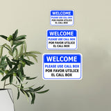 Classic Framed Plus Welcome Please Use Call Box /Por Favor Utilice el Call Box Door or Wall Sign | Business & Warehouse Signage