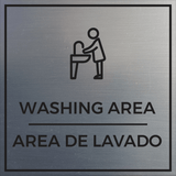 Signs ByLITA Square Washing Area Door or Wall Sign | Spanish Bilingual Business And Office Signs