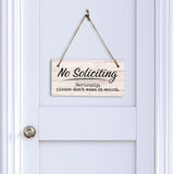 No Soliciting Seriously, Please Don't Make It Weird 5x10 Hanging Plus Wall or Door Sign | Funny Home Decor
