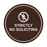 Circle Strictly No Soliciting Wall or Door Sign