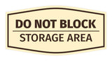 Signs ByLITA Fancy Do Not Block Storage Area Sign Easy Installation Elegant Design Wall or Door Sign