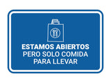 Signs ByLITA Classic Framed Estamos abiertos pero solo comida para llevar Door or Wall Sign