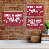 Classic Framed Plus Dogs & Wine Make Life Better Wall or Door Sign | Funny Home Decor