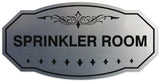 Signs ByLITA Victorian Sprinkler Room Wall or Door Sign - Laser-Engraved Lettering | Durable ABS Plastic | Vibrant Colors | Powerful Foam Tape