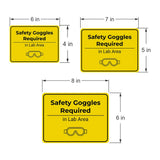 Classic Framed Plus Safety Goggles Required in Lab Area Door or Wall Sign | Workplace Safety & First Aid