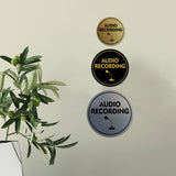 Signs ByLITA Circle Audio Recording Wall or Door Sign
