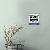 Square Plus Welcome To The Game Room Open Daily Wall or Door Sign | Easy Installation | Gaming Room Signage
