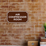 Notched Standard Air Compressor Room Wall or Door Sign | Fire/Emergency/Electrical/Security Safety Signs