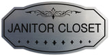 Signs ByLITA Victorian Janitor Closet Wall or Door Sign - Easy Installation | Durable Wall or Door