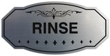 Signs ByLITA Victorian Rinse Wall or Door Sign - Laser-Engraved Lettering | Durable ABS Plastic | Vibrant Colors | Powerful Foam Tape