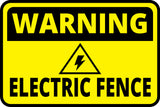 Classic Framed Plus Warning Electric Fence Wall or Door Sign | Health & Safety Warning Signage