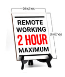 Remote Working Rules Sign|Café or Restaurant Co-Working Etiquette Table Sign with Acrylic Stand (6x8“)