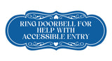 Signs ByLITA Designer Ring Doorbell for Help with Accessible Entry Wall or Door Sign
