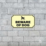 Notched Standard Beware of Dog Wall or Door Sign | Warning/Safety/Precaution