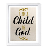Designs ByLITA I Am A Child Of God, Wall Print Art | Religious Home Decor (Unframed or Framed)