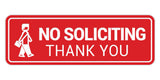 Standard NO Soliciting Thank You (Salesman) Wall or Door Sign