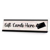 Signs ByLITA Gift Cards Here Graphic Black Frame, Desk Sign (2x8")