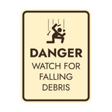 Signs ByLITA Portrait Round Danger Watch For Falling Debris Door or Wall Sign Easy Installation | Health And Safety | Building And Danger Signs