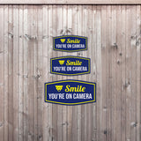 Fancy Plus Smile You're On Camera Wall or Door Sign| Home and Business Security Signage