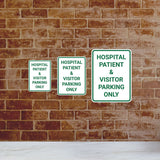Portrait Round Plus Hospital Patient & Visitor Parking Only Wall or Door Sign | General Public Signage