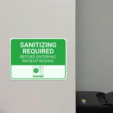 Classic Framed Plus Sanitizing Required Before Entering Patient Rooms Door or Wall Sign | Hygiene and Safety Signage