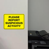 Classic Framed Plus Please Report Suspicious Activity Door or Wall Sign | General Security Notices