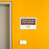 Classic Framed Plus Thank You for Your Patience During Busy Hours Door or Wall Sign | Medical Facility Greeting & Reception