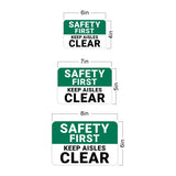 Classic Framed Plus Safety First Keep Aisles Clear Door or Wall Sign | Health & Safety Signage