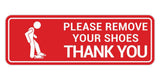 Standard Please Remove Your Shoes Thank You (Stick Man) Wall or Door Sign
