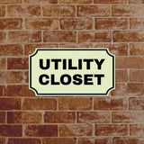 Notched Standard Utility Closet Wall or Door Sign | Facilities and Rooms Sign