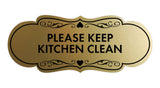 Signs ByLITA Designer Please Keep Kitchen Clean Wall or Door Sign
