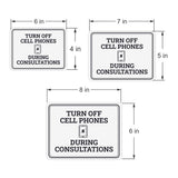 Classic Framed Plus Turn Off Cell Phones During Consultations Door or Wall Sign | Medical Facility Reception Patient Reminders