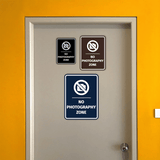 Signs ByLITA Portrait Round No Photography Zone Door or Wall Sign Easy Installation | Directing Artists & Co-Workers | Music | Concert | Festivals