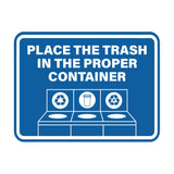Signs ByLITA Classic Framed Place The Trash In The Proper Container Wall or Door Sign