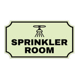 Notched Standard Sprinkler Room Wall or Door Sign | Facilities and Rooms Sign