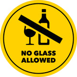 Circle Plus No Glass Allowed Wall or Door Sign | Easy Installation | Office & Public Parks Warning Signage
