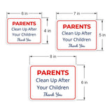 Classic Framed Plus Parents: Clean Up After Your Children Thank You Door or Wall Sign | Child Safety Business Signs