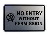Signs ByLITA Classic Framed No Entry Without Permission Wall or Door Sign
