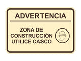 Signs ByLITA Classic Framed Advertencia Zona de construcción Utilice casco Door or Wall Sign Easy Installation | Health And Safety | Building And Hospitality
