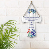 The Lord is a stronghold for the oppressed, a stronghold in times of trouble Cross Hanging Sign | Rustic Twine | Inspiring Religious Bible Decor