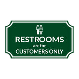 Notched Standard 'Restrooms Are For Customers Only Wall or Door Sign