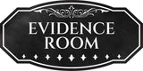 Victorian Plus Evidence Room Wall or Door Sign | Legal and Courtroom Decoration