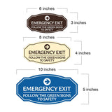 Signs ByLITA Victorian Emergency Exit Follow the Green Signs to Safety Durable Plastic Sign | Easy Installation | Elegant Design Wall or Door Sign