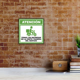 Square Plus Atención Todas Las Entregas En La Parte Trasera Del Edificio Wall or Door Sign | Spanish | Health & Safety Warehouse Business Signage