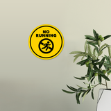 Circle Plus No Running Wall or Door Sign | Easy Installation | Office & Public Parks Warning Signage