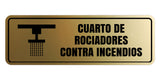Signs ByLITA Standard Cuarto de Rociadores contra incendios Wall or Door Sign | Spanish Fire Safety Signs