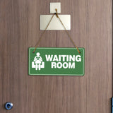 Waiting Room 5x10 Hanging Plus Wall or Door Sign | Rustic Twine | Business and Office Signage