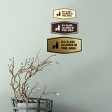Signs ByLITA Fancy No Glass Allowed In Pool Area Outdoors Wall or Door Sign