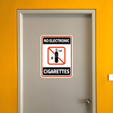 Portrait Round Plus No Electronic Cigarettes Wall or Door Sign | Warning Signage